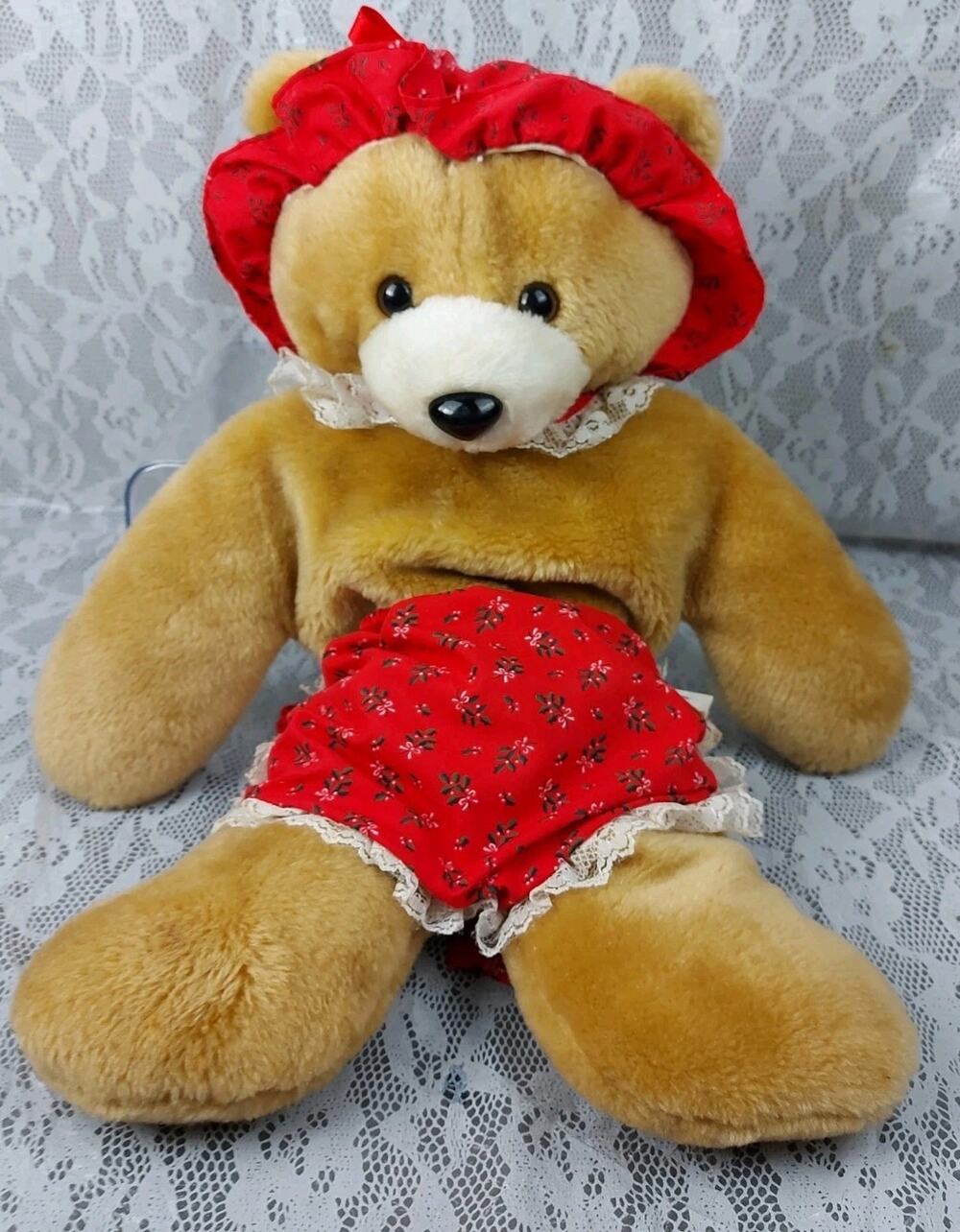 Teddy Bear Christmas Stocking Eastern Accessories Hat Apron 18" Plush Stuffed